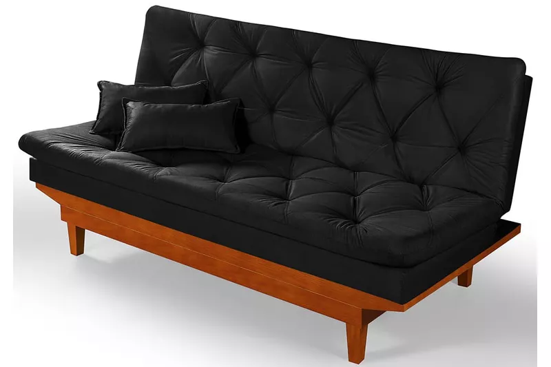 Sofá Cama Courino Preto Reclinável 3 Posições Cari... - Essencial Estofados - Loja da Fábrica Sofá Cama Courino Preto Reclinável 3 Posições Cari... - Essencial Estofados - Loja da Fábrica